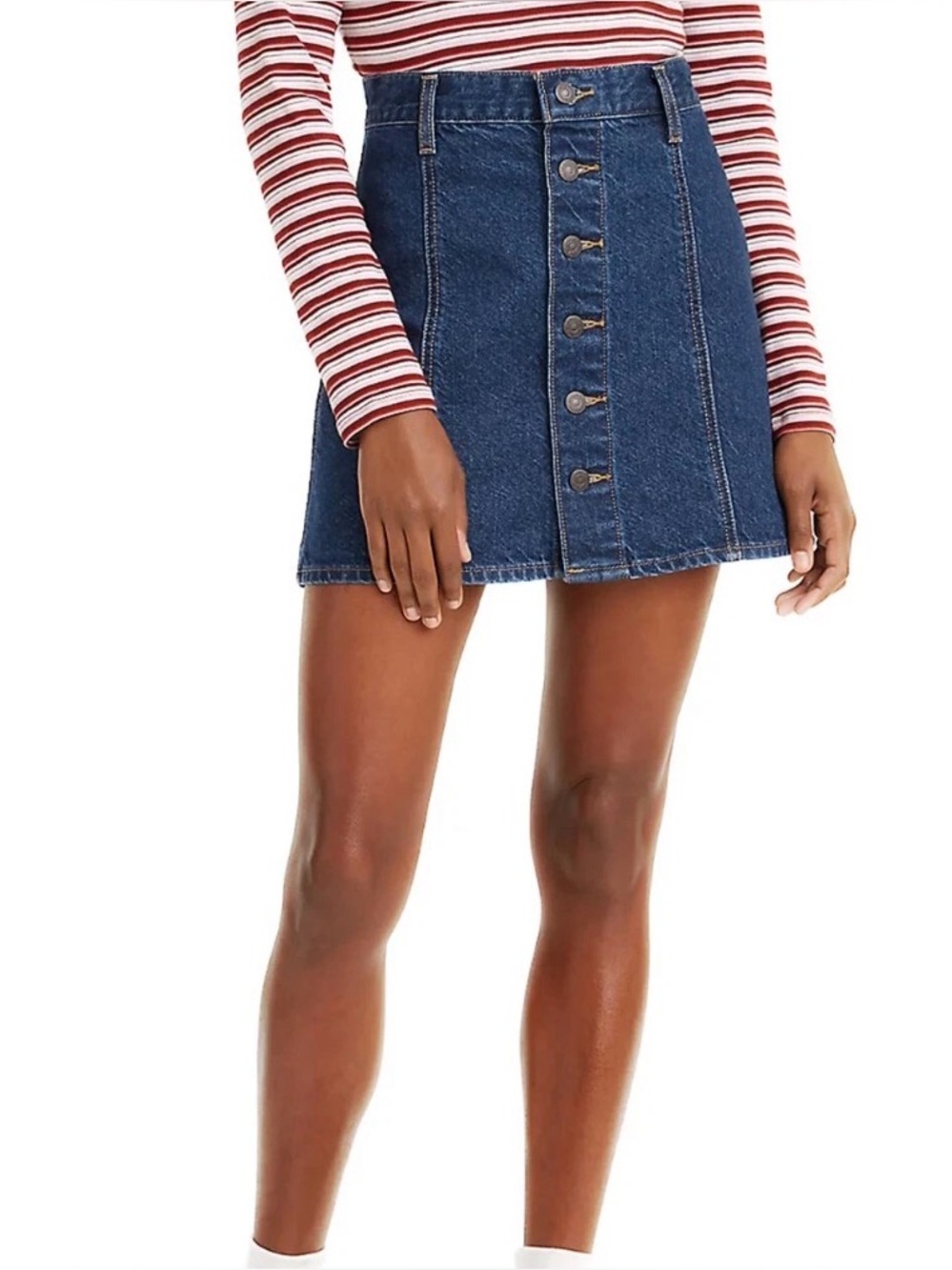 Levi’s A-Line Button Up Denim Mini Skirt 26